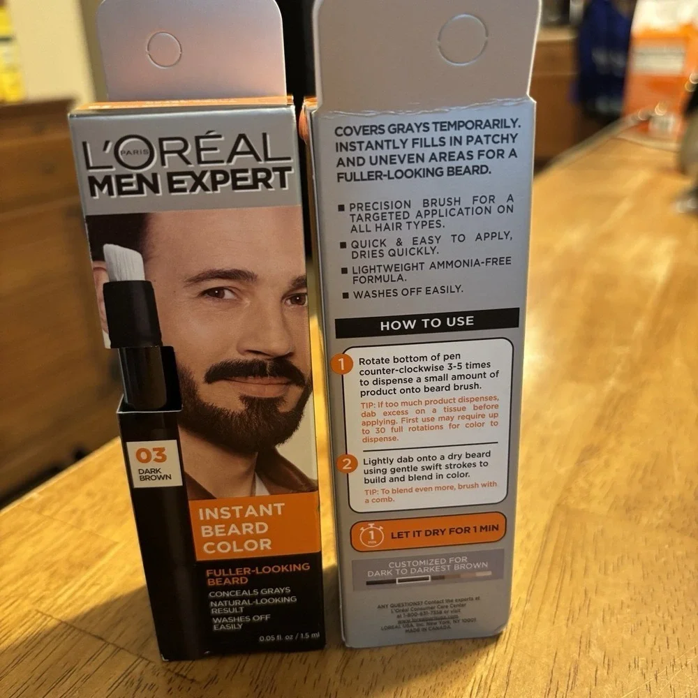 2 Pk: L'Oreal Men‎ Expert Instant Beard Color, #03 Dark Brown   E6B